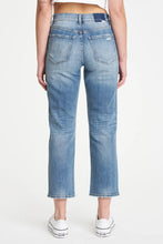 Load image into Gallery viewer, The Straight Up is a high rise straight leg jean. 11" Rise 27" Inseam 14 1/2" Leg Opening 99% Cotton, 1% Elastane