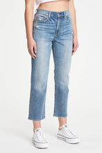 Load image into Gallery viewer, The Straight Up is a high rise straight leg jean. 11" Rise 27" Inseam 14 1/2" Leg Opening 99% Cotton, 1% Elastane