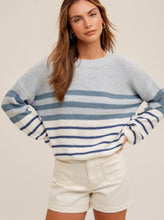 Load image into Gallery viewer, Round Neck Stripe [Blue Multi-33704]
