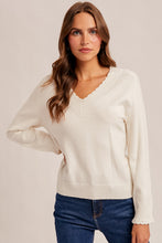 Load image into Gallery viewer, Scallop Edge Detail Sweater [Off White-38682]
