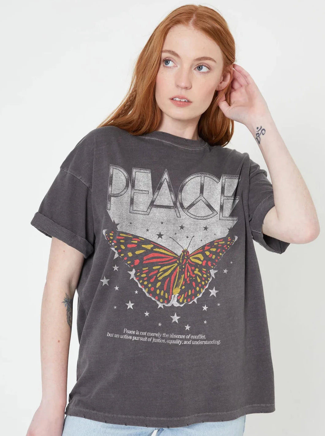 Peace Butterfly Graphic Tee [F233-128]