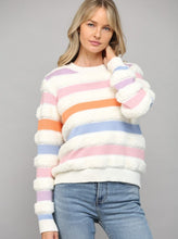 Load image into Gallery viewer, Stripe Looped Knit Sweater [Cream-FW9786]
