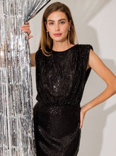 Load image into Gallery viewer, Sequin Mini Dress [Black-MD6678G]
