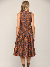 Load image into Gallery viewer, Ruffle Neck Midi Dress [Rust/Blue/Black-FD33044]
