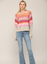 Load image into Gallery viewer, Multi Color Sweater [Taupe/Orange/Pink-FW9629]
