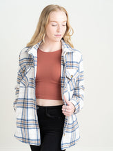 Load image into Gallery viewer, This super soft shacket is the perfect go-to for any outfit.   Details:  Shacket Button front closure   Dual front pockets  Dual side pockets Measurements for a size small:  Length: 31&quot; Chest: 21.5&quot; Sleeve Length: 24&quot; Content:   100% Polyester Machine Wash Cold
