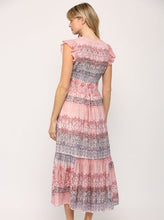 Load image into Gallery viewer, Smocked Bodice Ruffle Hem Dress Maxi [Pink Multi-FD7971]
