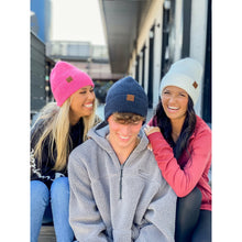 Load image into Gallery viewer, A solid Unisex CC beanie that is eco friendly with super soft yarn!  This classic ribbed cuff beanie is perfect from outdoor fun to everyday errands!  HAND WASH ONLY. Lay flat or hang to dry.   100% acrylic
