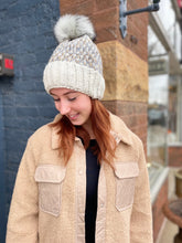Load image into Gallery viewer, Super cute Knit cuffed beanie with Pom Pom on top
