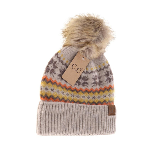 We are in LOVE with this Nordic inspired Fair Isle Print Beanie.  It evokes all the coziness of the season!