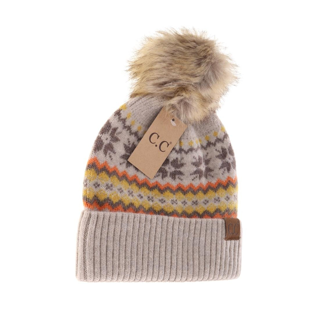 We are in LOVE with this Nordic inspired Fair Isle Print Beanie.  It evokes all the coziness of the season!